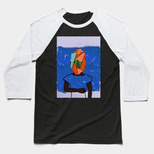 X NFT - Abstract Elegance: Female Character with Blue Eyes and Dark Undertones Baseball T-Shirt